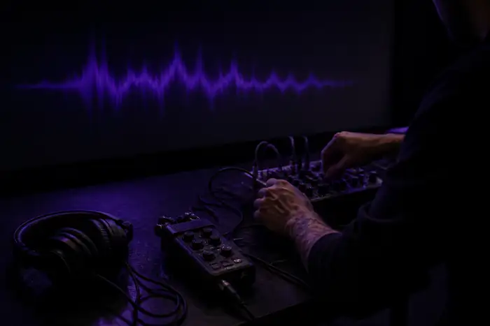 Audio-led creative workspace before visual treatment.