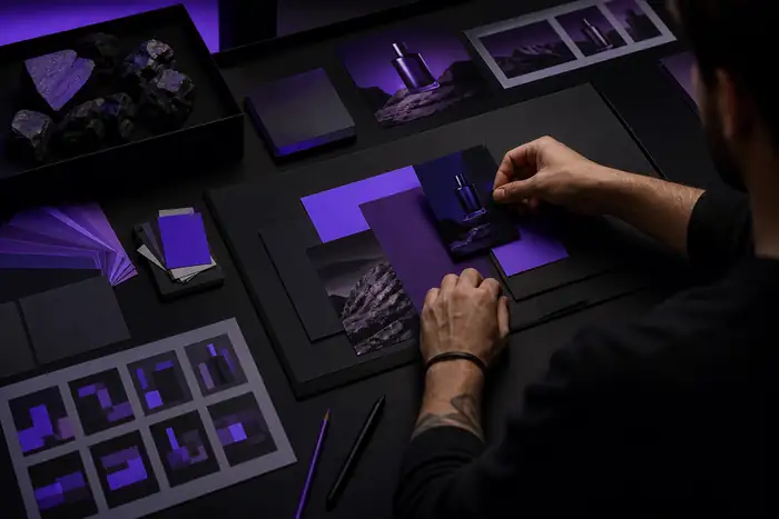 Espace de comparaison créative présentant un concept visuel avant l’ajout d’effets de mouvement.
